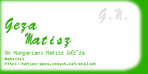 geza matisz business card